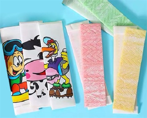 Chewing-gum en bâtonnets et chewing-gum à bulles